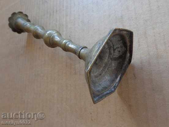 Old bronze Ottoman candlestick, lamp, candelabra candle - 5