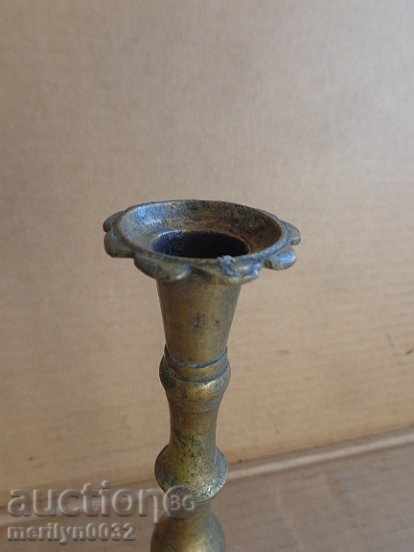 Old bronze Ottoman candlestick, lamp, candelabra candle - 6