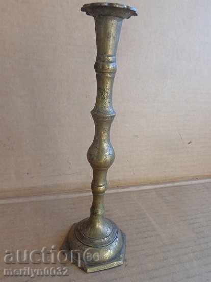 Old bronze Ottoman candlestick, lamp, candelabra candle - 7