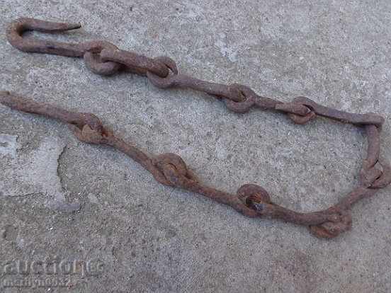 Hand forged chain chain, wrought iron crochet hook - 7 Hand forged chain chain, wrought iron crochet hook - 7