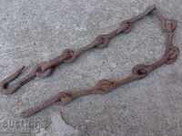 Hand forged chain chain, wrought iron crochet hook