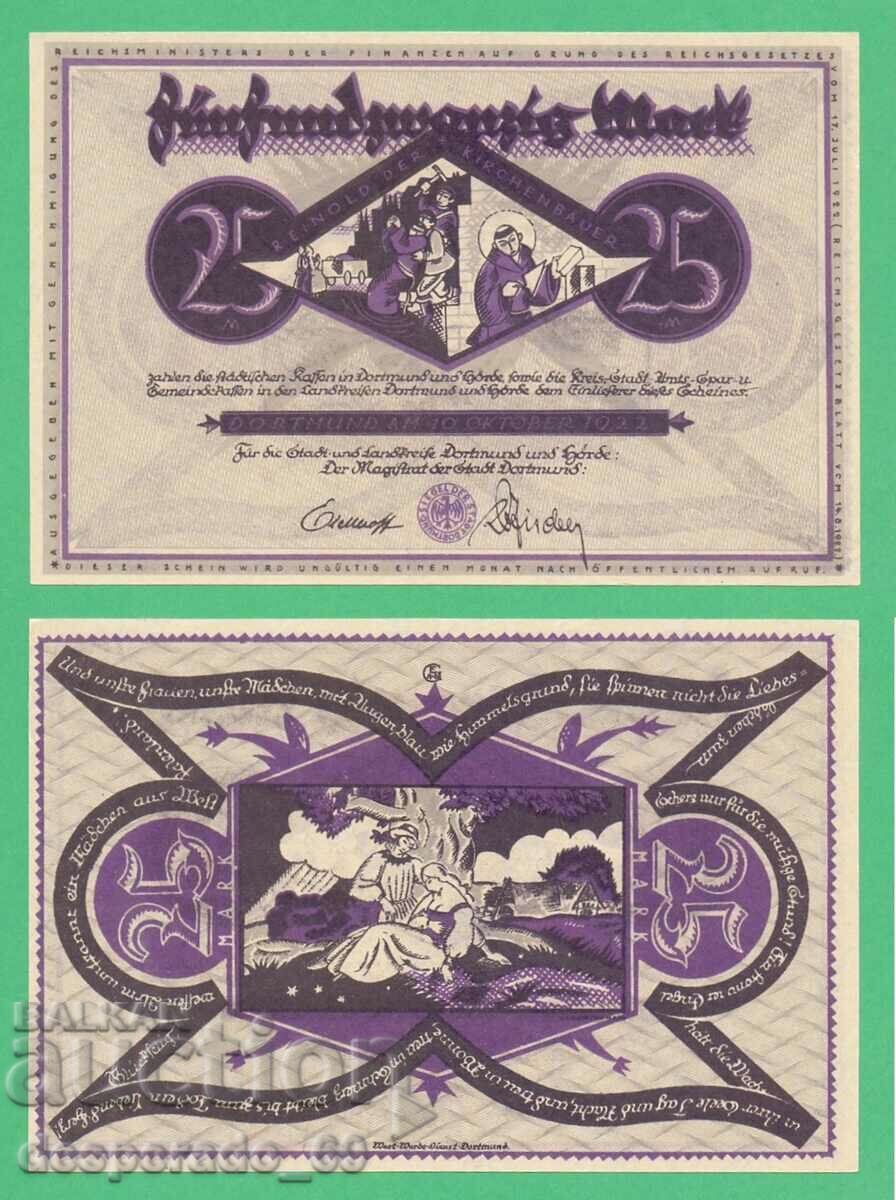 (¯`'•.¸ГЕРМАНИЯ (Dortmund) 25 марки 1922  UNC¸.•'´¯)