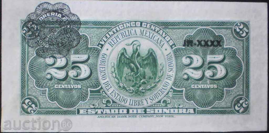 Mexico 25 Центаво 1913 UNC