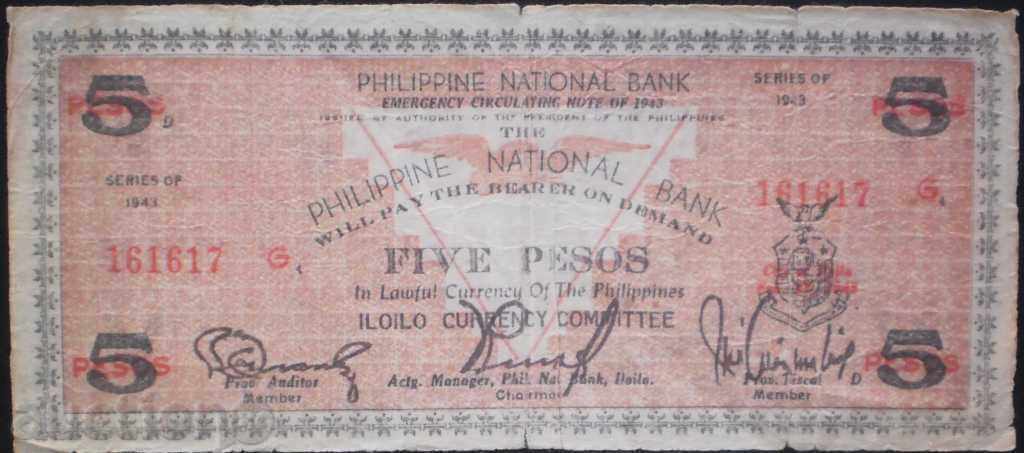 Filipine 5 Peso 1943 VF