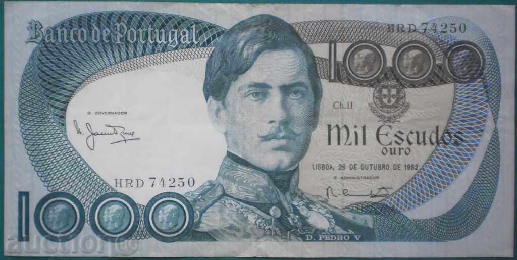 Portugalia 1000 escudos 1982 VF +++ cu preț € 19.43 | 38.00 BGN Portugalia 1000 escudos 1982 VF +++ cu preț € 19.43 | 38.00 BGN