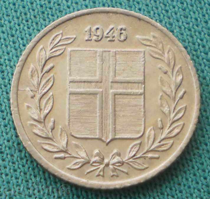 Islanda 10 Aurar 1946 fără preț de rezervare.