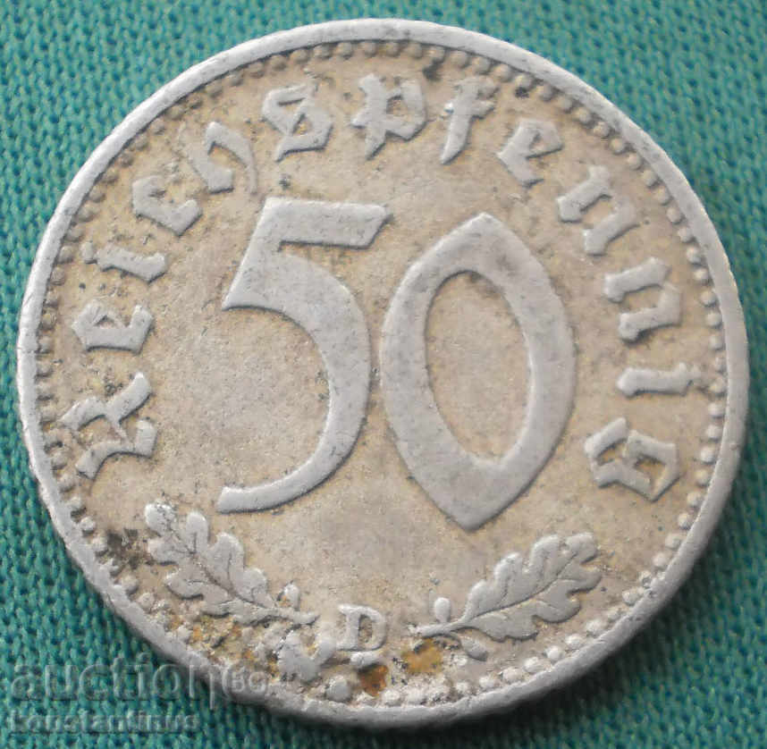 Γερμανία ΙΙΙ Ράιχ 50 pfennig 1935 D Σπάνια