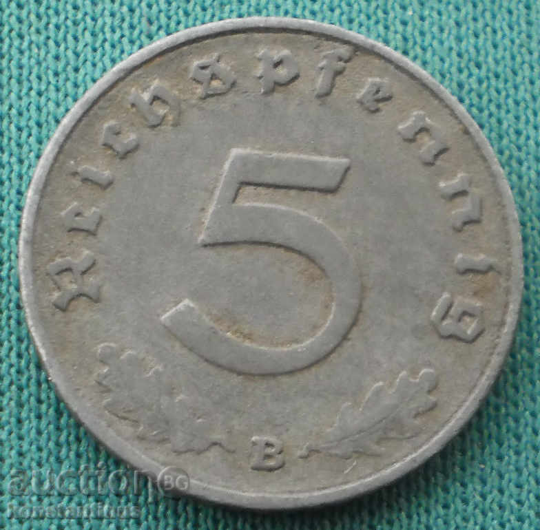 Germania III Reich 5 Pfennig 1940 în slab cu preț € 2.56 | 5.01 BGN