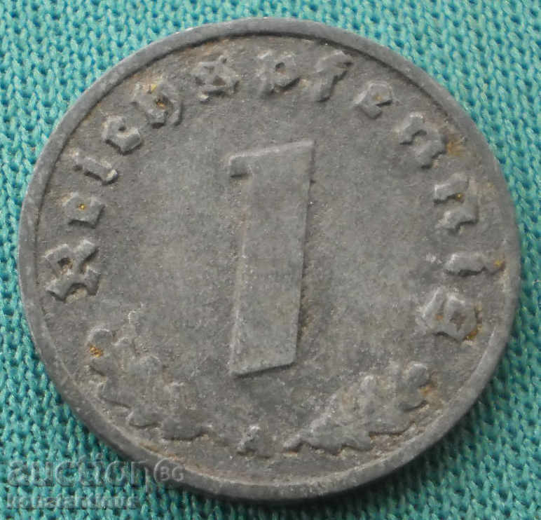 Germania III Reich 1 pfennig 1941 O rară cu preț € 2.56 | 5.01 BGN