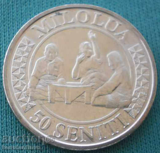 Toнгa 50 Сенити 2015 UNC