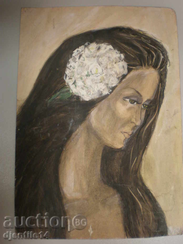 Watercolor drawing-Nina-1973.