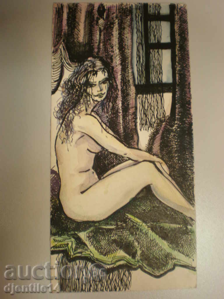 Σχέδιο με ακουαρέλα μελάνι Σχέδιο με ακουαρέλα μελάνι