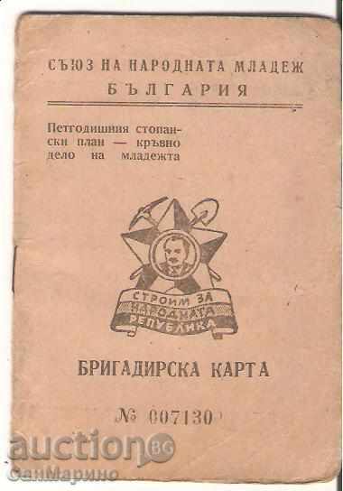 Бригадирска карта СНМ 1949 г.