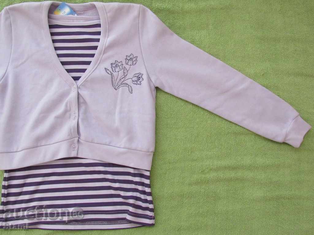 Purple blouse and vest for girl size 128, new with price 10.00 BGN | € 5.11
