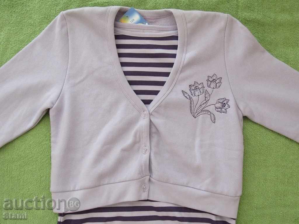 Auction  Purple blouse and vest for girl size 128, new