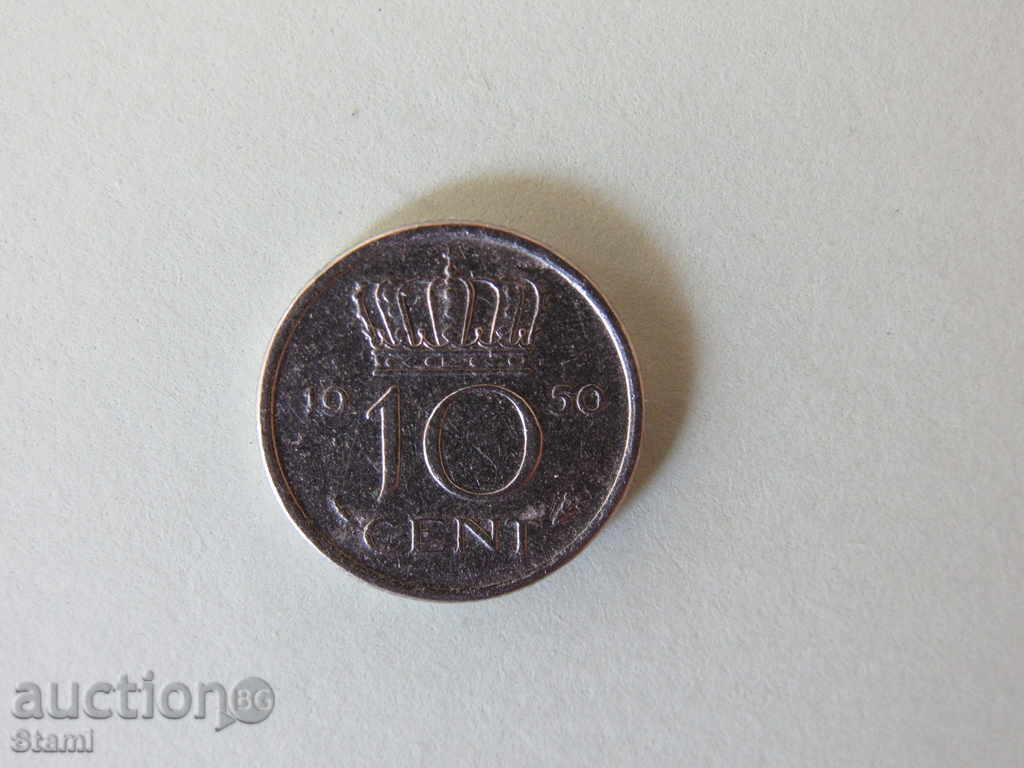 10 цента - Нидерландия,1950 г., 86L