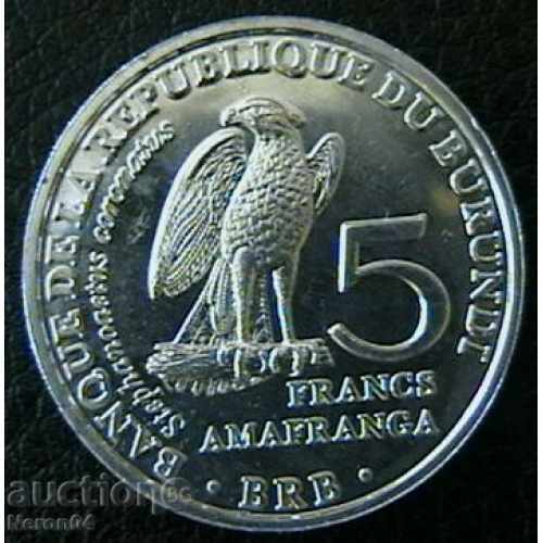 5 francs 2014 (crowned eagle), Burundi