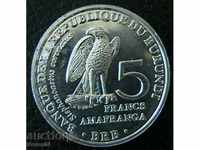 5 francs 2014 (crowned eagle), Burundi