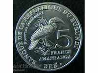 5 franci 2014 (hornbill), Burundi
