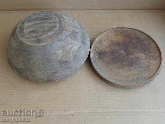 An old wooden bowl with a lid, a chimney, a wooden pot - 5