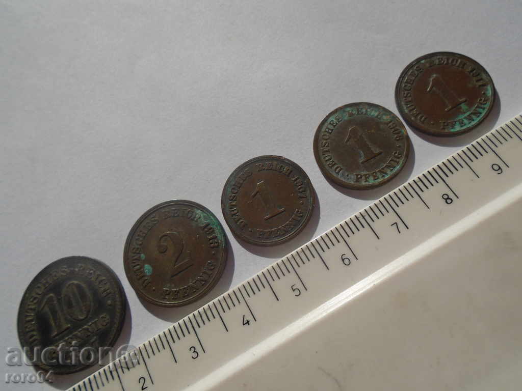 Auction GERMAN PFENENGES DEUTSCHES REICH 1906/07/11/13/17 Auction GERMAN PFENENGES DEUTSCHES REICH 1906/07/11/13/17