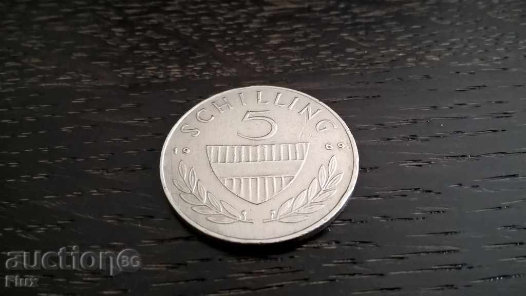 Coin - Austria - 5 shillings | 1969 with price 2.00 BGN | € 1.02 Coin - Austria - 5 shillings | 1969 with price 2.00 BGN | € 1.02