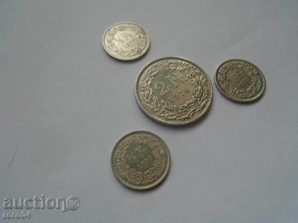 Auction 2 SWITZERLAND FRANK 1974 + 3 x 1/2 1971/77/90 Auction 2 SWITZERLAND FRANK 1974 + 3 x 1/2 1971/77/90