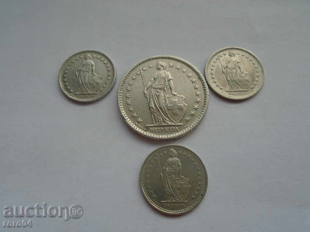 2 SWITZERLAND FRANK 1974 + 3 x 1/2 1971/77/90 - 5 2 SWITZERLAND FRANK 1974 + 3 x 1/2 1971/77/90 - 5