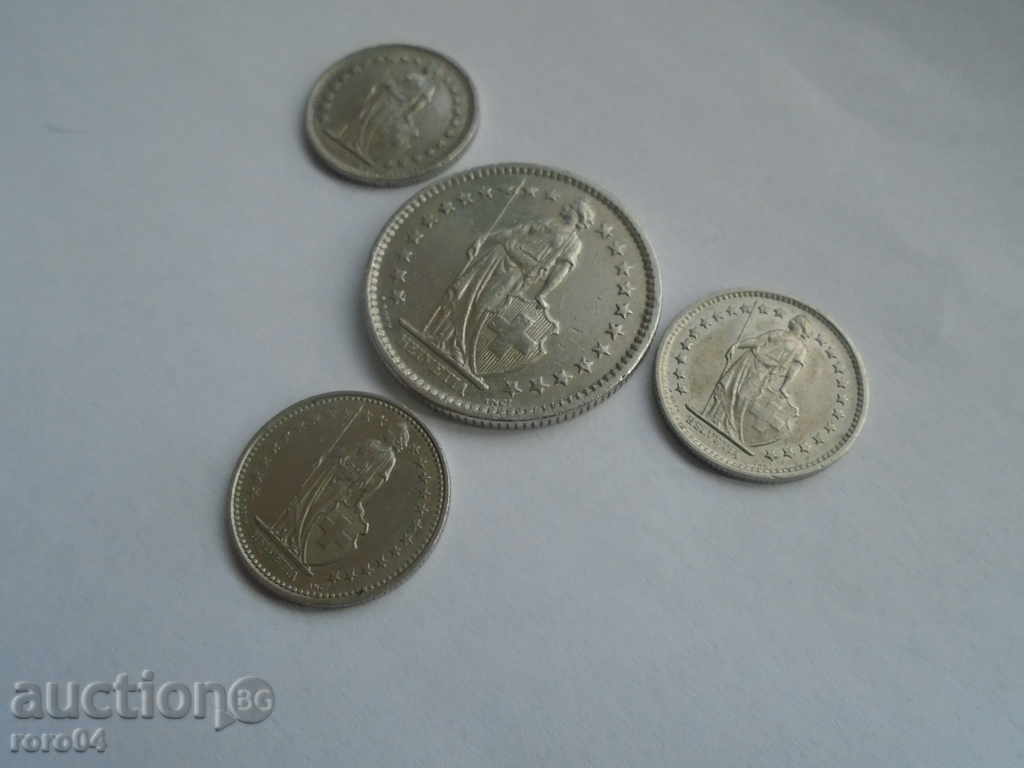 2 SWITZERLAND FRANK 1974 + 3 x 1/2 1971/77/90 - 7 2 SWITZERLAND FRANK 1974 + 3 x 1/2 1971/77/90 - 7