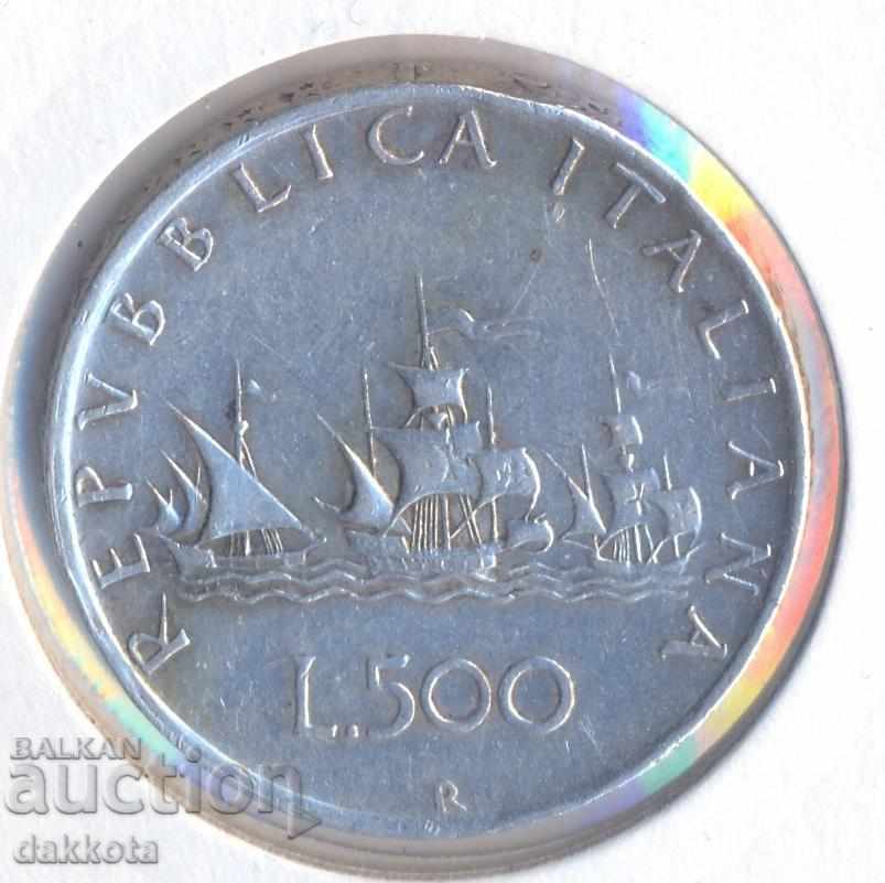Италия 500 лири 1960 година, сребро