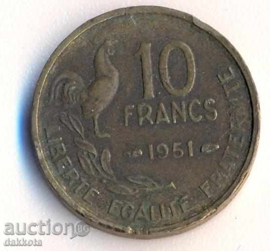 Γαλλία 10 φράγκα το 1951