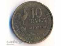 Франция 10 франка 1951 година