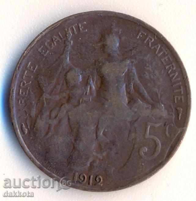 Γαλλία 5 centimes 1912