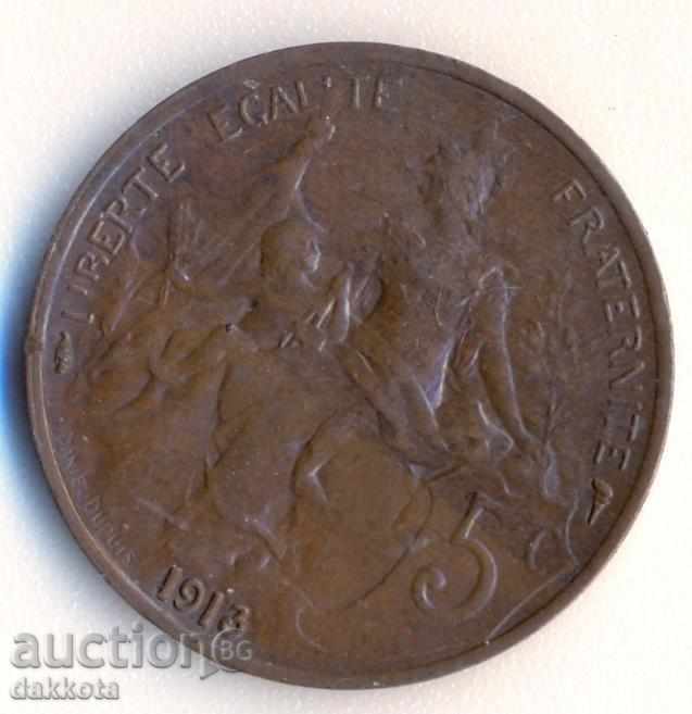 Franța 5 centime 1913