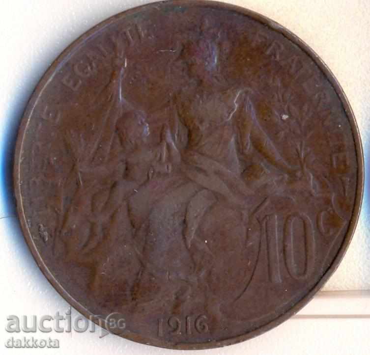 Franța 10 centime 1916