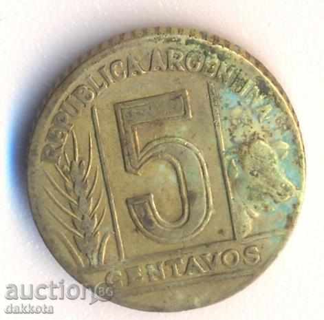 Argentina 5 santavos 1945 year