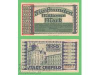 (¯`'•.¸ГЕРМАНИЯ (Crefeld) 500 милиона марки 1923  UNC- •'´¯)