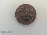 Liberia - 10 cenți, în 1975 - 107 alineatul L, rare