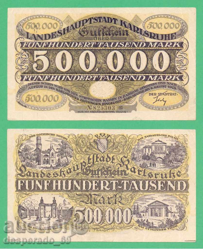 (¯`'•.¸ГЕРМАНИЯ (Karlsruhe) 500 000 марки 1923¸.•'´¯)