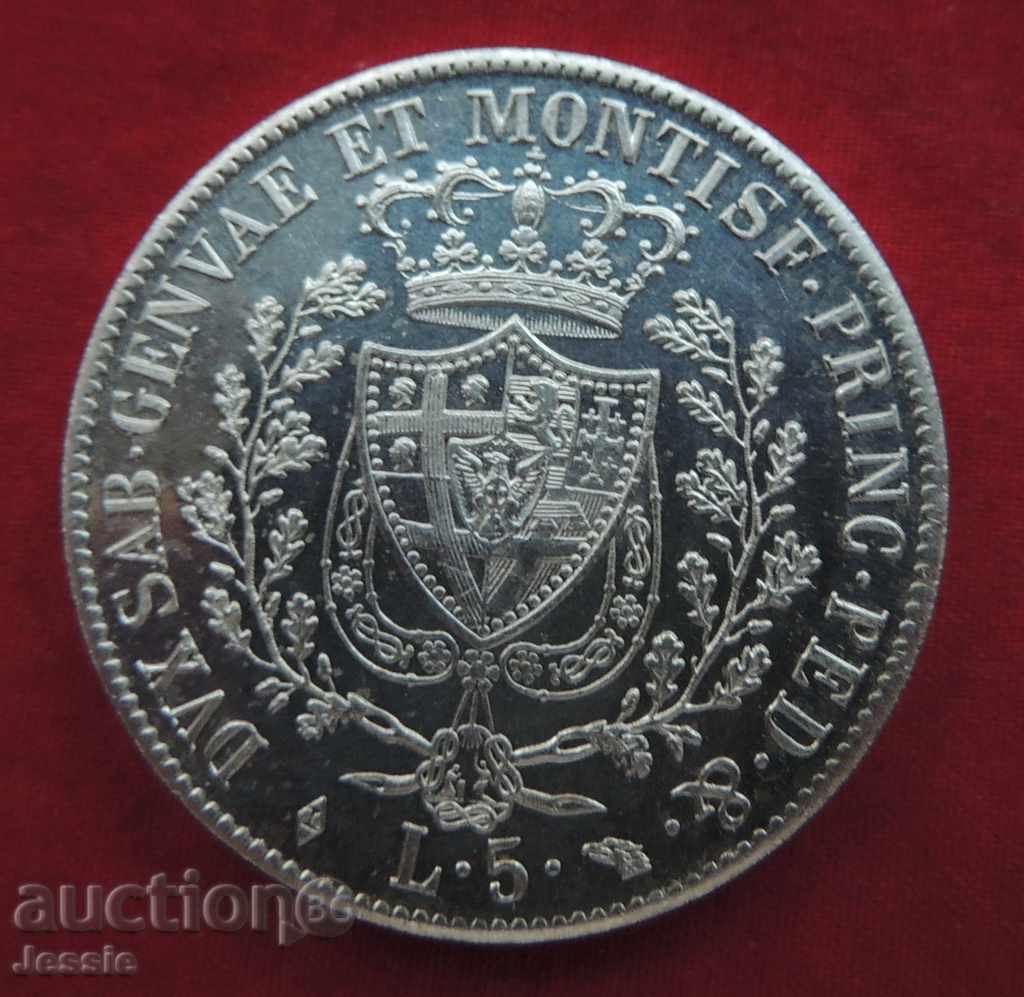 5 Lire 1823/L Italy - Replica -