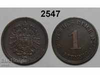 Germany 1 pfanig 1875 A XF rare coin