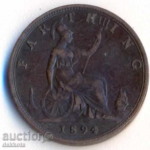 Great Britain Farthing of Queen Victoria 1894 with price 10.00 BGN | € 5.11