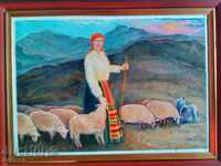 Pictura în ulei „păstoriță“
