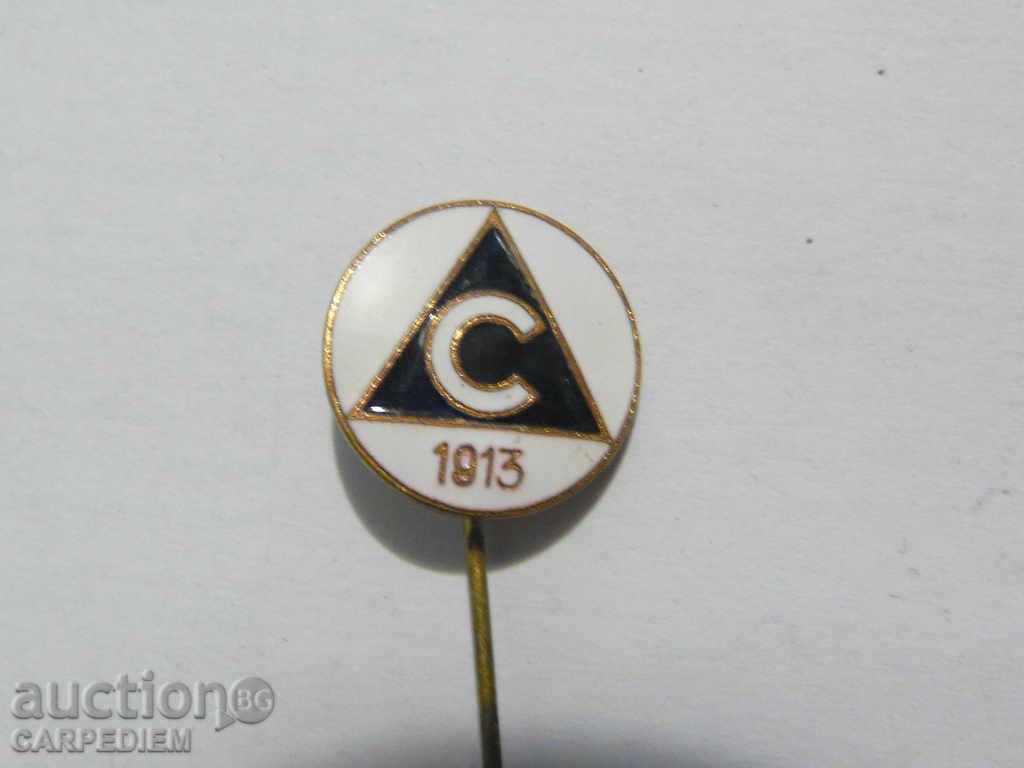 Old emaily sporting football badge Slavia 1913 with price 5.00 BGN | € 2.56