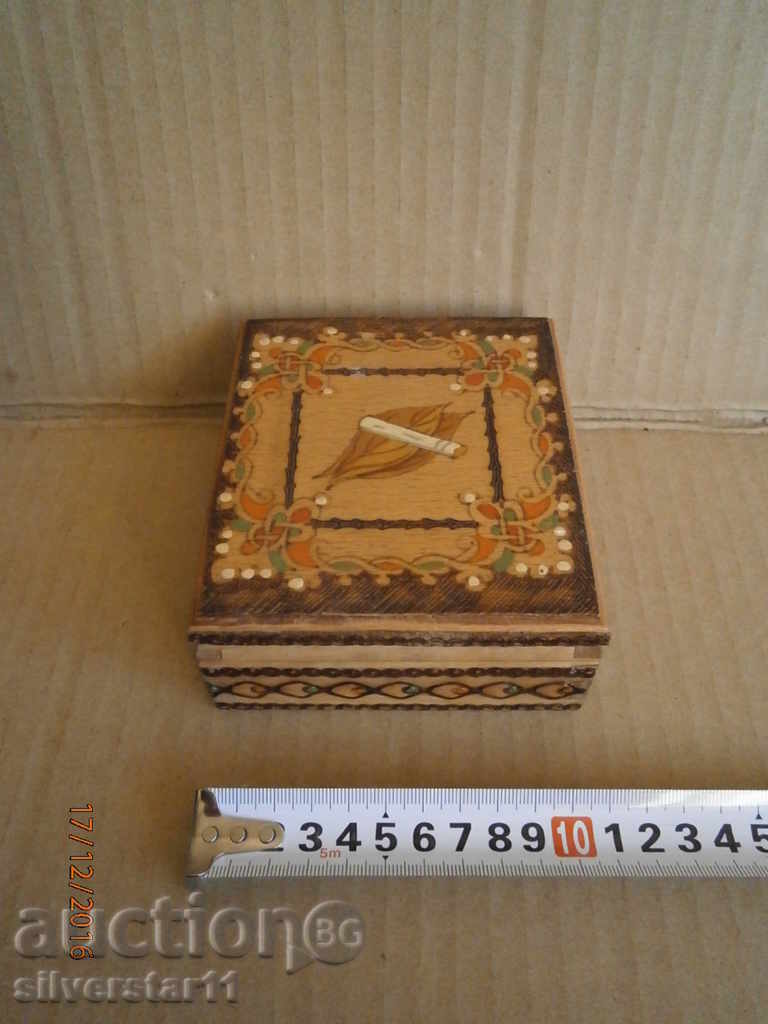 wooden box cigarette pyrographic cigarette tobacco with price 25.00 BGN | € 12.78