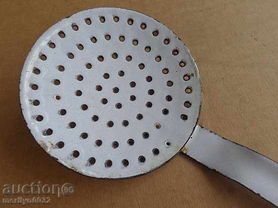 Delivery of Old enamel spoon with enamel, lamb early lamb, Bulgaria Delivery of Old enamel spoon with enamel, lamb early lamb, Bulgaria