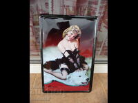 Metal Plaque Film Marilyn Monroe Leather White Bear erotic