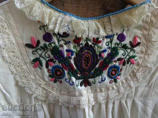 Cămașă bătrână cu broderie manuală de șezlong, costum, sukman - 7