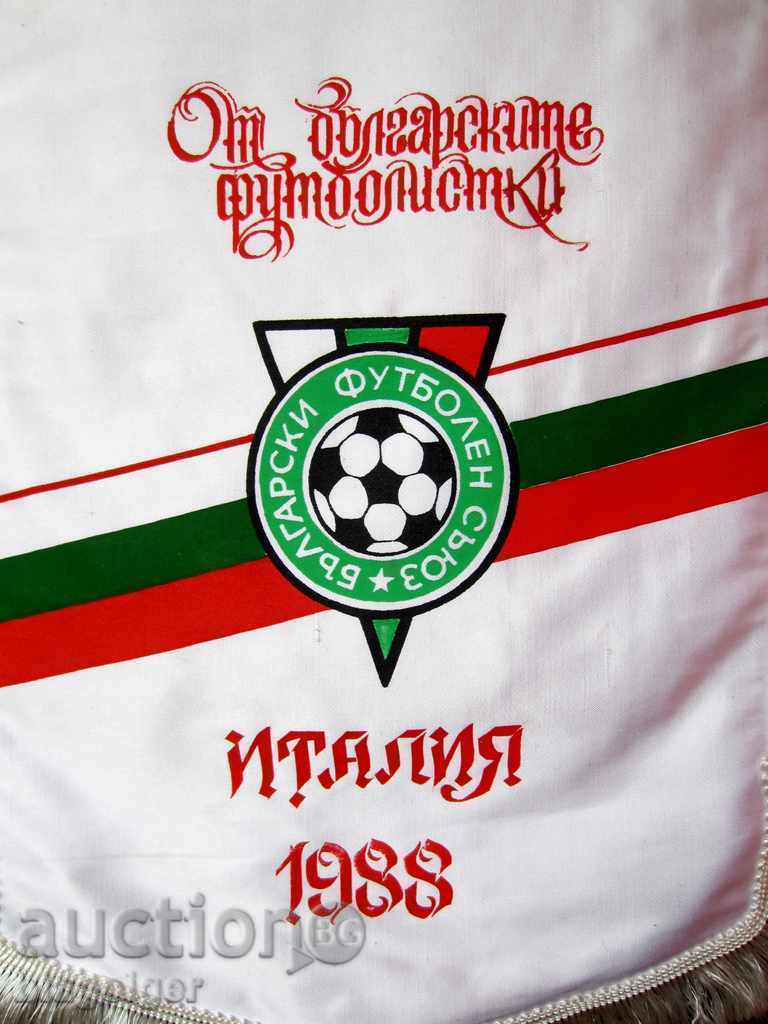 FOOTBALL-FOOTBALL FLAG-OF THE BULGARIAN FOOTBALL PLAYERS-ITALY -1988 - 5