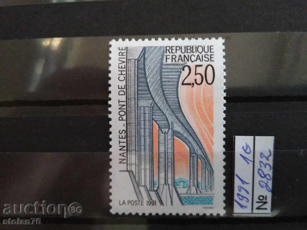 Franța serie de brand Mic. №2832 1991. arhitectură